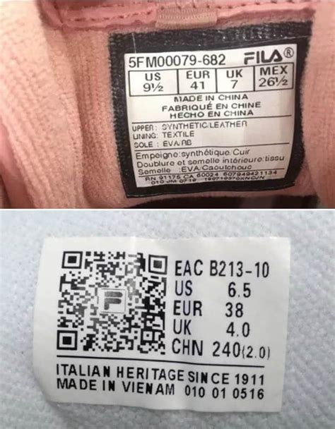 how to tell if fila shoes are fake|fila shoes serial number check.